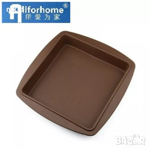 квадрат квадратна кексова форма за кекс блат торта пица пай нисък силиконов молд форма , снимка 2 - Форми - 35871767