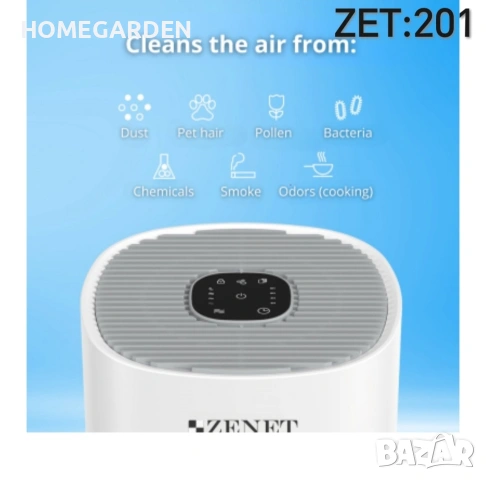 Пречиствател за въздух с HEPA филтър за помещения до 50 м², снимка 3 - Овлажнители и пречистватели за въздух - 53697775