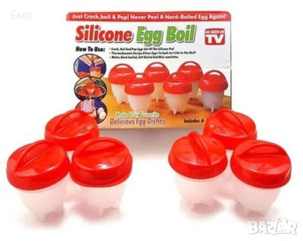 Силиконови формички за варене на яйца без черупка - 6 бр., снимка 9 - Други - 48729795