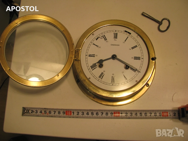 месингов корабен часовник, снимка 2 - Антикварни и старинни предмети - 52309959