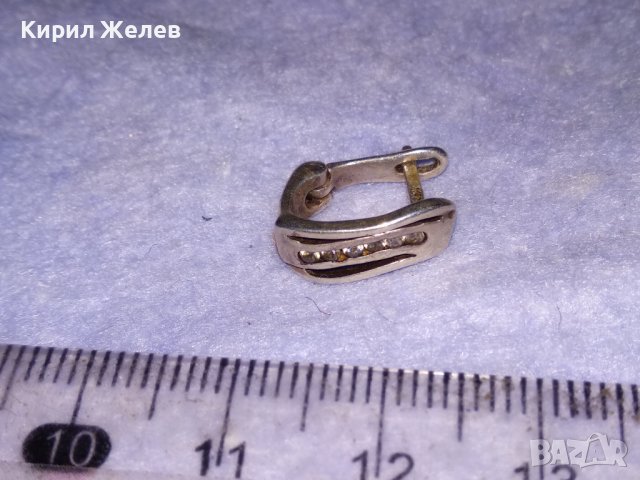 СТАРА СКЪПОЦЕННА СРЕБЪРНА ОБЕЦА СРЕБРО 925 с АНГЛИЙСКА ЗАКОПЧАЛКА и ФАСЕТИРАНИ ЦИРКОНИ 38684, снимка 13 - Обеци - 41741501