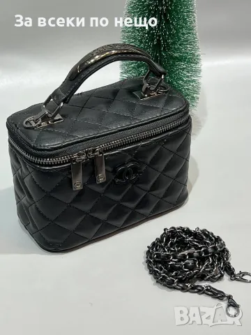 Chanel Луксозна Дамска Чанта Тип Куфар С Капитонирано Покритие И Вградено Огледало Код SK2238, снимка 5 - Чанти - 56248681
