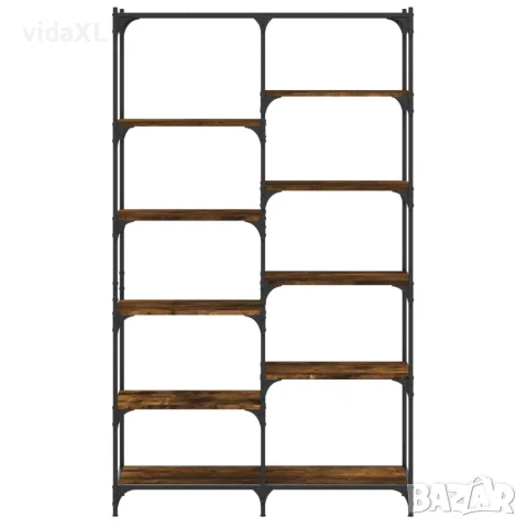 vidaXL Етажерка опушен дъб 100x32x170 см инженерно дърво и желязо, снимка 4 - Етажерки - 56148119
