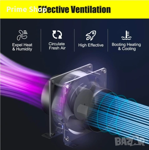 Ф100мм канален вентилатор с 180м³/ч, 2м гъвкава връзка, скоби , снимка 5 - Вентилатори - 53574397