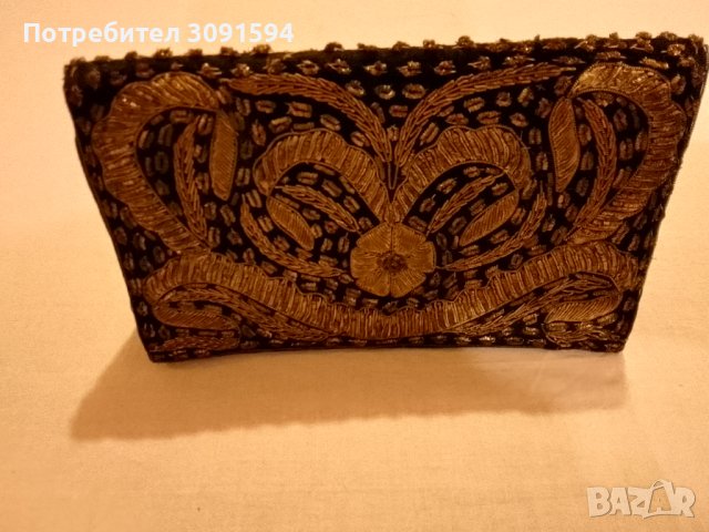 Винтидж чанта,портмоне със златна сърма черно кадифе, снимка 14 - Антикварни и старинни предмети - 41590235