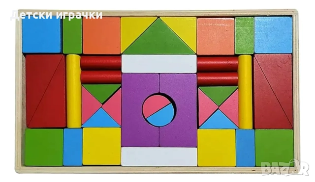 Дървен конструктор с форми 38 елемента, снимка 5 - Конструктори - 52633683