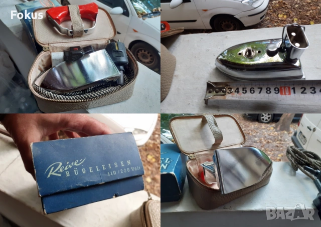 Стара колекционерска електрическа малка туристическа ютия, снимка 7 - Антикварни и старинни предмети - 53294271