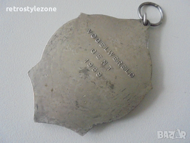 № 8485 Стар медал WOGELWERELD GENT 1959 – Белгия , снимка 4 - Други ценни предмети - 43533293