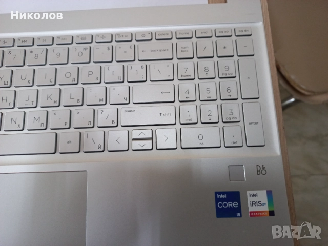 Палмрест с клавиатура  с кирлица с подсветка и пръстов отпечатък,тъчпад HP 15-EG, HP 15-EH, снимка 2 - Части за лаптопи - 51787806