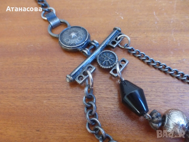 Български метален гердан МНХЗ 1970 г, снимка 3 - Колиета, медальони, синджири - 52427118