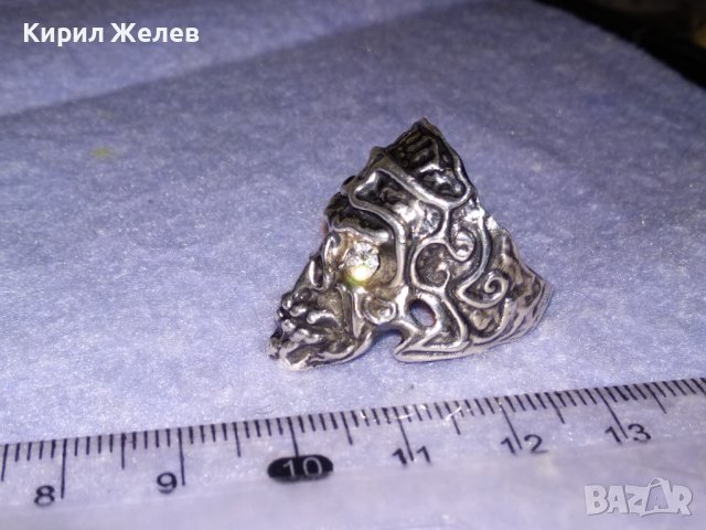 СРЕБЪРЕН НЕО ГОТИК АРТ ПИРАТСКИ ПРЪСТЕН ЛАКИРАНО СРЕБРО 925 с ЮВЕЛИРНО ФАСЕТИРАНИ ЦИРКОНИ 36160, снимка 7 - Пръстени - 39507140