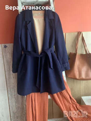 💙💙💙 Елегантен тъмносин тренчкот💜