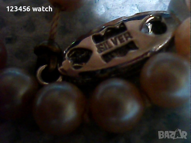 стар красив колие естествени перли сръберна закоп4алка, снимка 3 - Колиета, медальони, синджири - 53751964