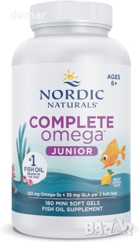 Nordic Naturals, Пълна Омега-3 JR, 283 mg, за деца, с вкус на лимон, без соя, глутен и ГМО