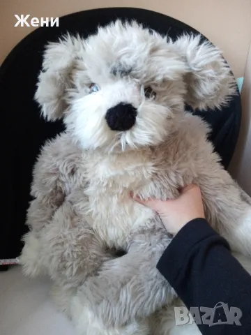 Голямо плюшено куче с реалистични очи - 2 броя еднакви, снимка 1