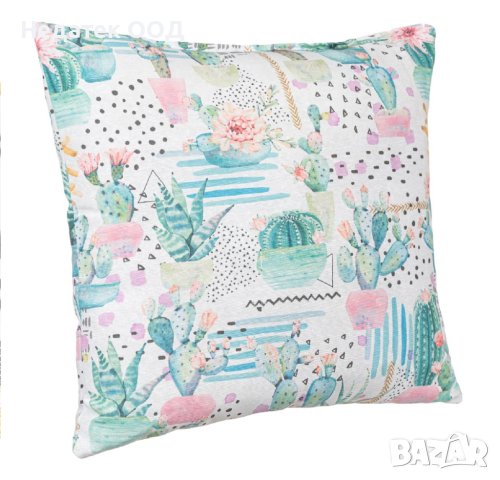 Декоративна възглавница, Ecru Cactus, 43x43см, Многоцветна