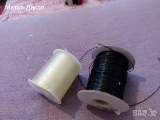 Конци влакно за бижута гердани гривни черен 0.5мм 200 ярда или 183метра и бял 100метра, снимка 4 - Изработка на бижута и гривни - 55992284