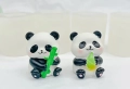 4 бр 3D Панда панди силиконов молд форма калъп гипс кубчета гипсови фигурки с имена свещ смола, снимка 4