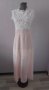 Официална дълга рокля в розово с бяла дантела - 24,00лв., снимка 1 - Рокли - 30624516