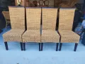 Комплект от 4 стола - ратан, снимка 3