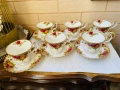 ROYAL ALBERT красив двоен сет от костен порцелан от Англия, снимка 10