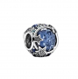 Сребърен талисман за гривна Пандора звезди, син циркон Модел 094, снимка 1 - Гривни - 36235631