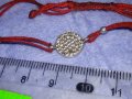 НЕЖНА ХЕНД-МЕЙД ФЕШЪН АРТ ГРИВНИЧКА За ЩАСТИЕ СРЕБРО с ФАСЕТИРАНИ ЦИРКОНИ и ЧЕРВЕНО КОНЧЕ 38270, снимка 5