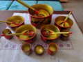 Стари руски дървени прибори и посуда, снимка 1