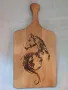 Ръчно пирографирана дъска за мезе "Кон", снимка 2