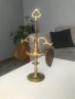 Стара месингова маслена лампа, снимка 1 - Антикварни и старинни предмети - 38872977