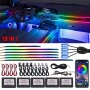 RAINBOW LED амбиентно осветление за автомобили с RGB 256 цвята, 18 в 1, снимка 2