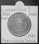 Монета Португалска Индия 1 Рупия 1881 г. Крал Луиш I, снимка 2