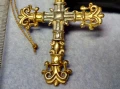 СТАР в БАРОКОВ СТИЛ ПОЗЛАТЕН ГОЛЯМ НАГРЪДЕН КРЪСТ МАЙСТОРСКА РЕТРО АРТ ИЗРАБОТКА 38144, снимка 3