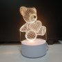Холограмна 3D LED лампа Мече ,USB, снимка 1 - Настолни лампи - 41714279