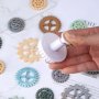 3 бр Малки Зъбни колела гуми пластмасови форми резци с бутало за тесто фондан украса, снимка 3