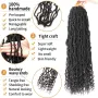 Екстеншъни за коса Faux Locs, сплетени, 60 см (пакет от 8), #1B, снимка 3