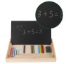 Дървена двустранна дъска с математика пръчици и часовник, снимка 6