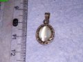 ВИНТИДЖ ВЕРСАЧЕ СРЕБЪРЕН МЕДАЛЬОН СРЕБРО 925 с ШЛИФОВАН КАМЪК КОТЕШКО ОКО 38602, снимка 11