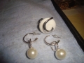 КОМПЛЕКТ АРТ СРЕБРИСТИ ПЕРЛЕНИ ОБЕЦИ и ПРЪСТЕН 26202, снимка 9
