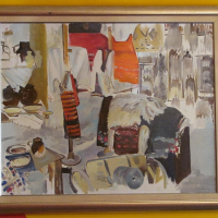 "МЕХАНА" - картина с маслени бои върху платно с масивна рамка, снимка 2 - Картини - 36200429