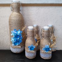 Декорирани бутилки/ шишета , снимка 3 - Декорация за дома - 40495253