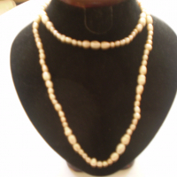  колие- огърлица гердан  от естествени бели речни перли изработва се ръчно, снимка 2 - Антикварни и старинни предмети - 36518484