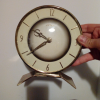 Настолен 8-дневен немски механичен часовник, снимка 1 - Антикварни и старинни предмети - 36232222
