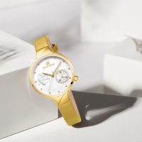 Дамски часовник NAVIFORCE Feminino Yellow/Gold 5001L GWY. , снимка 3 - Дамски - 34751955