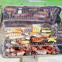 BBQ LUX, ново Барбекю ЛУКС GrillChef Kettle, Хромиран, CROM-NI, INOX + капак, снимка 5 - Барбекюта - 42143437