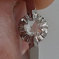 Дамски златен 18 к. пръстен с диамант стар шлайф 6 мм. диаметър, снимка 11 - Пръстени - 41553933