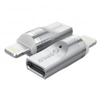 Преходник Адаптер от Micro USB към Lighting Магнитен Orico ML01-SV-BP Adapter Micro USB/Lighting, снимка 1 - Кабели и адаптери - 34333445