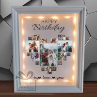 Подарък за рожден ден - светеща рамка, снимка 1 - Картини - 39526628
