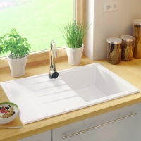Кухненска мивка от Гранит модел Милано 780 x 500 mm - Бял, снимка 2 - Други - 36079194