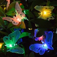 Верига от LED лампички за градината  с пеперуди, 12 лампи , снимка 2 - Градински мебели, декорация  - 40858664
